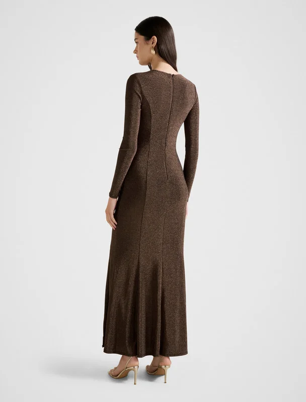 فورايفر نيو FARRAH Glitter Draped Maxi Dress